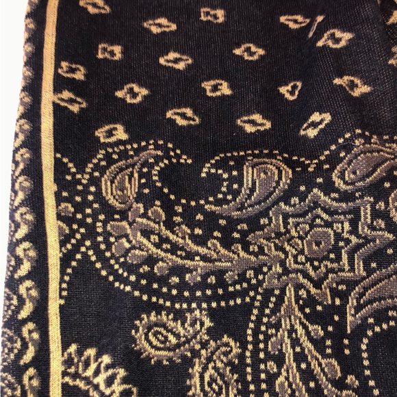 Free People Black and Gold Paisley Sweater Knit Leggings - S - Picture 8 of 15